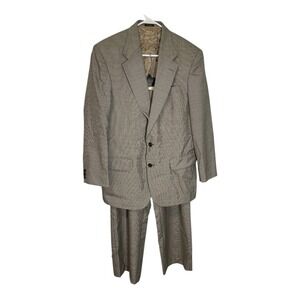 Andhurst 2pc Suit Mens 40R Jacket 34x27.5 Pants Wool Blend Herringbone Vented